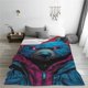 thumbnail image 5 of Fotbe Neon Cyberpunk Blue Bear Manta de Franela Acolchonada con Estampado, Súper Suave y Esponjosa, Extra Grande para Sofá, Cama, Uso Todo el Año-80"x60", 5 of 7