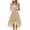 ☪077-Khaki, variant on Nuoqisi Women's Waist-Cinching Solid Color Evening Dress - Asymmetric Sleeveless Round Neck Knee-Length Gown