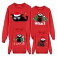 thumbnail image 2 of Dsscvnef Tenues Familiales Assorties Décontractées Drôles Famille Noël Chat Lettre Graphique Col Rond Chandail en Molleton Adapté pour Fête Familiale de Noël Automne Hiver Bas de Pyjama en Flanelle Famille Assortie, 2 of 4