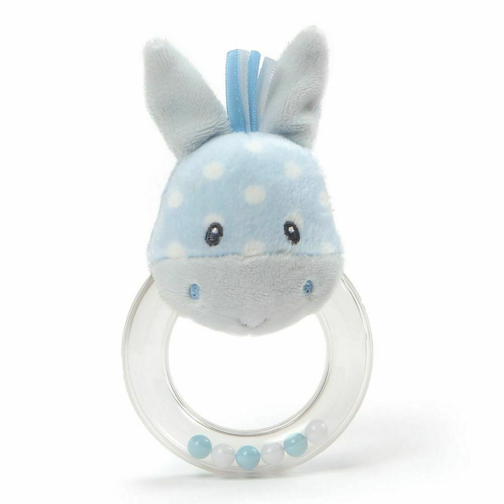 blue horse baby rattle