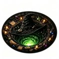 thumbnail image 2 of HHJZPR 3D Optical Illusion Halloween Round Rug, 31.5‑Inch Spooky Visual Effect Floor Mat, Non‑Slip Easy‑Care Carpet for Living Room Party Decor, 2 of 5