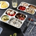 thumbnail image 5 of Stainless Steel Multi Compartment Cafeteria Tray For Adults Students Kids Home Dining Divided Lunch Plate, 5 of 8