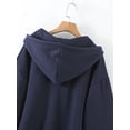 thumbnail image 4 of Women's Zip Up Long Sleeve Oversized Drawstring Hoodie Hooded Sweatshirt,Navy Blue,M, 4 of 6