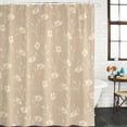thumbnail image 2 of Beige Floral Shower Curtain, Waterproof Shower Curtains for Bathroom, Vintage Spring Botanical Flowers Washable Fabric Bathtub Curtain Set Bath Decor with 12 Hooks 72"x78", 2 of 8