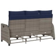 thumbnail image 5 of vidaXL Reclining Garden Sofa with Cushions L-shaped Grey Poly Rattan, 5 of 5