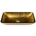 thumbnail image 2 of KRAUS Rectangular Gold Glass Vessel Bathroom Sink, 22 inch, 2 of 9
