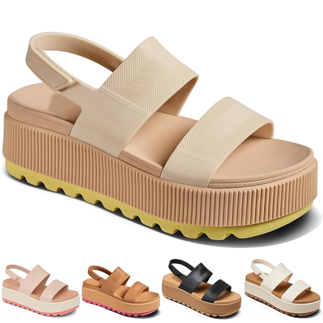 Sandalias hexnart Fashion Platform para mujer, color albaricoque, talla 44
