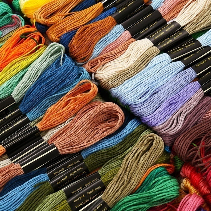 Fznkrag 450Pcs Embroidery Floss, Multi Colors Cotton DMC Cross Floss Stitch Thread Embroidery Sewing Skeins(447 Colors)