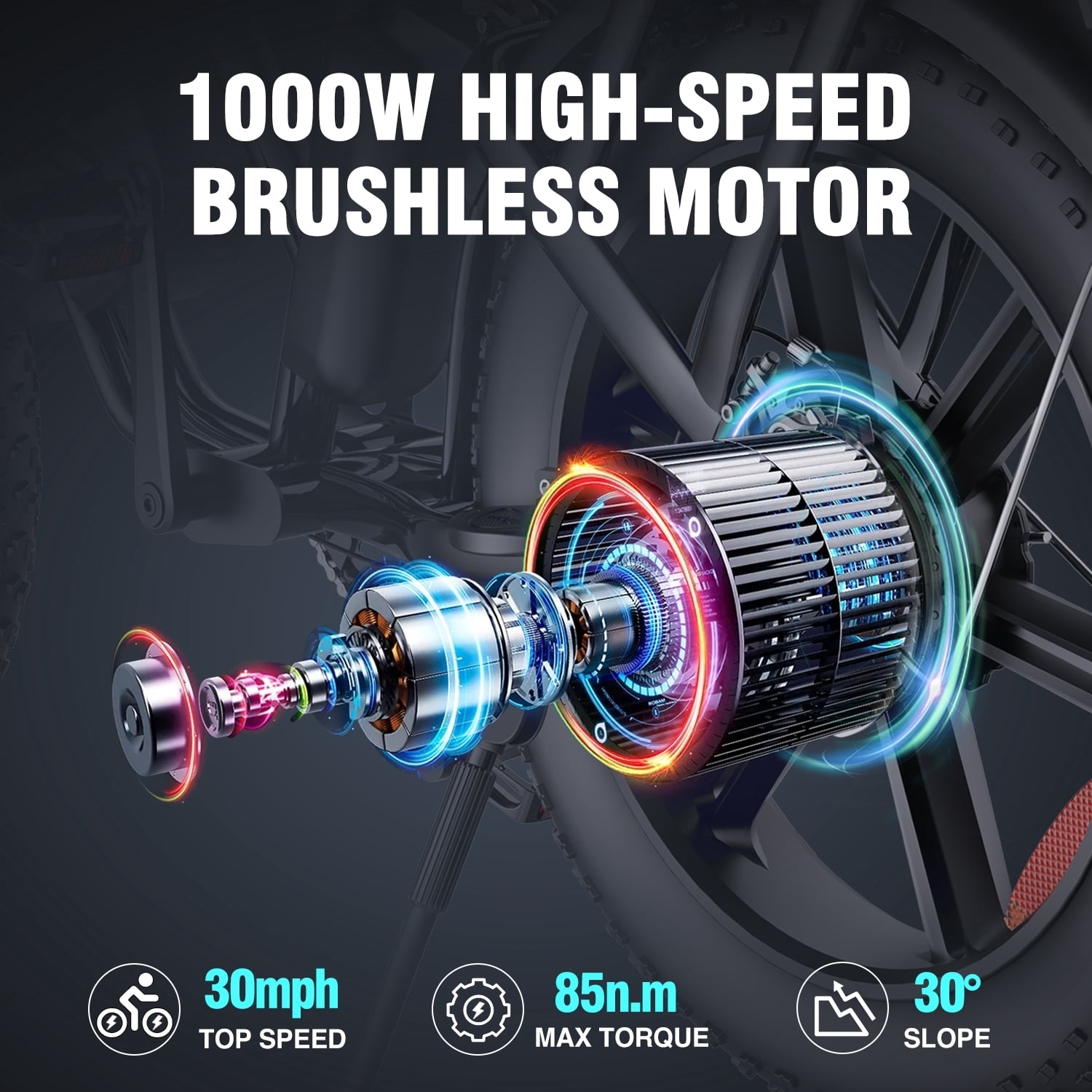 Electric Bike for Adults,750W 30-70Miles 48V 15AH Removable Battery Ebike 20" x 4.0 Fat Tire Beach Commuting E-Bike 2 Seater W/Fork Suspension UL2849