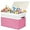 Pink, variant on Large Toy Storage Box with Lid, Sturdy Toy Storage Box, Organization Basket with Dividers for Kids, Boys, Girls, Nursery, Wardrobe, Bedroom, Playroom, Dimensions 25" x 13" x 16"