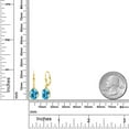 thumbnail image 4 of Gem Stone King 18K Yellow Gold Plated Silver Swiss Blue Topaz Leverback Dangle Earrings for Women (4.50 Cttw, Gemstone November Birthstone, Oval 9X7MM), 4 of 5