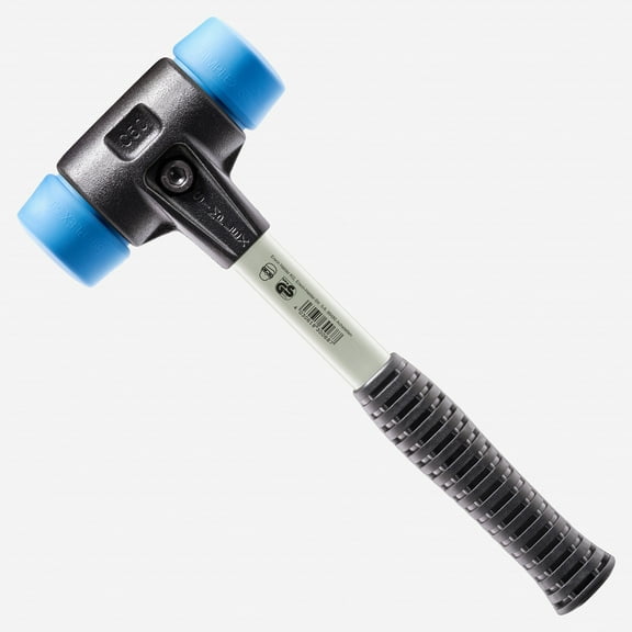 Halder Simplex Mallet with Soft Blue Rubber Inserts and Heavy Duty Reinforced Housing, 1.18" / 15.87 oz.