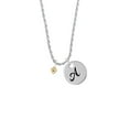 thumbnail image 2 of Delight Jewelry Goldtone Mini Light Purple Crystal Heart Silvertone Script Initial Disc - A - Charm Necklace, 20"+3", 2 of 4