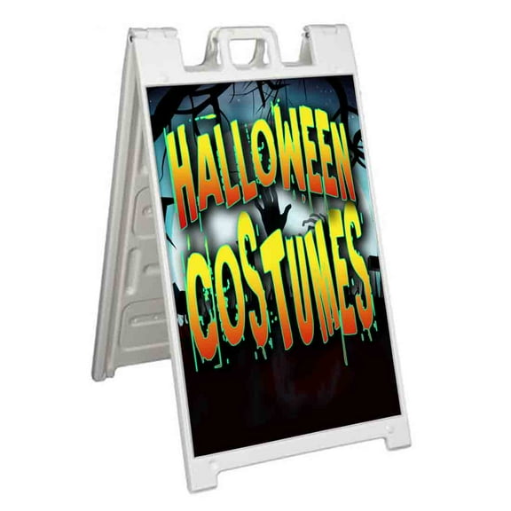 Halloween Costumes (24" X 36") Standard A-Frame Signicade, Includes Decal Applied To Stand