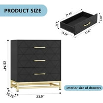 Affordable Choices Black Elegant 4-Drawer Wood Dresser – Stylish Storage Chest with Wide Drawers and Gold Handles for Bedroom, Living Room, and Hallway