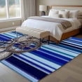 thumbnail image 4 of Large Area Rugs for Living Room Bedroom, Vintage Anchor Nautical 6'x9' Rug Washable Carpet Runner Indoor Outdoor, Coastal Blue Striped Non Slip Floor Mats Rug for Kitchen, Playroom, 4 of 8