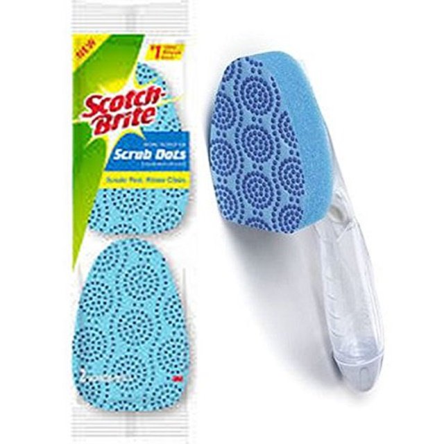 scotchbrite scrub dots dish wand + refills non scratch kitchen