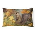 thumbnail image 1 of Carolines Treasures BDBA0097PW1216 Grey Squirrel in Fall Leaves Fabric Decorative Pillow, 1 of 3