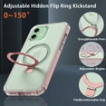 thumbnail image 6 of CASEFIV for iPhone 11 Case with Magnetic Invisible Stand [Compatible with MagSafe] Built-in Screen Protector Military Drop Protection Shockproof Slim Translucent Case Cover, Pink, 6 of 7