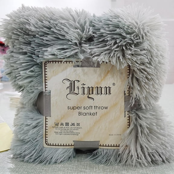 Faux Fur Throw Blanket,Fluffy Blanket,47*31IN Soft Warm Faux Throw Blanket Sofa Double Bed Blanket,Long Hair Fluffy Faux-Fur Throw Blanket,Soft Decorative Fuzzy Furry Blanket for Bed(Gray)