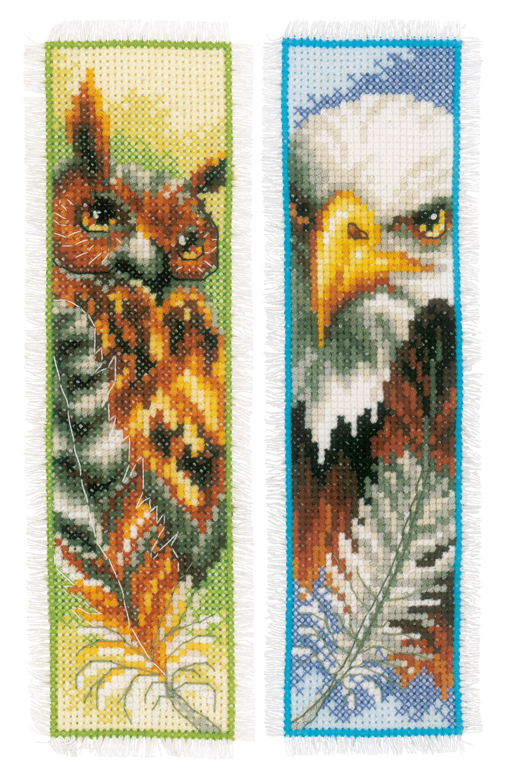 Vervaco Counted Cross Stitch Bookmark Kit 2.4X8 2/Pkg-Flowers (14 Count)