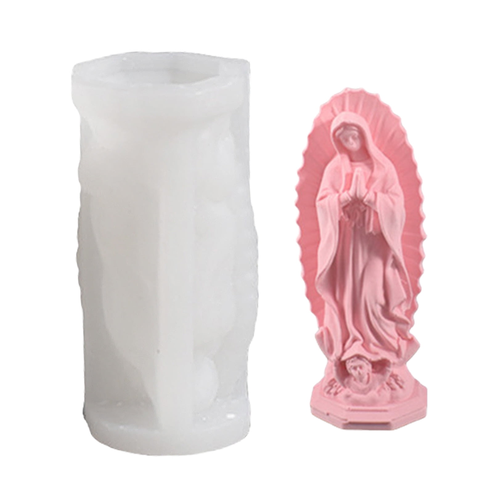 Silicone Mold of Holy Mother with Child Delicate Detail for Creating Statues and Decorative Items