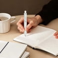 thumbnail image 4 of Slim Gel Pens, Retractable Pens with 0.5Mm Black Ink, Two-Tone Styles for Journaling and Office, Pocket-Sized and Portable Smooth Writing, White, 4 of 4