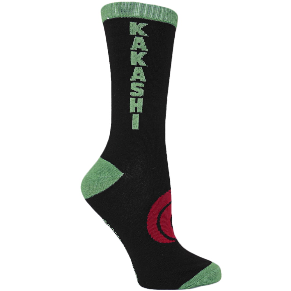 Ripple Junction Naruto Shippuden Naruto and Kakashi Symbols 2-Pack Novelty Crew Socks