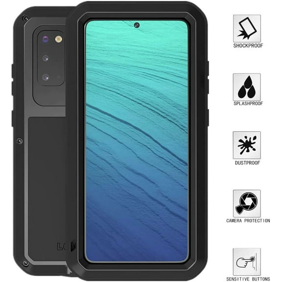 Gorilla Aluminum Metal Samsung Galaxy S20 Plus Case (Black) Heavy Duty Military Grade Shockproof and Scratch Resistant Protection, Rugged Outdoor Travel