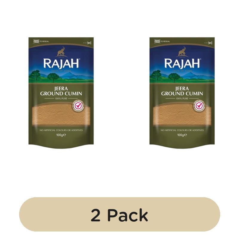 Rajah Spices Ground Cumin Jeera Powder 100g, British Import (Pack of 2)