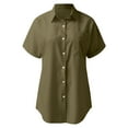 thumbnail image 4 of vigerkar Womens Short Sleeve Shirts V Neck Collared Button Down Shirt Tops with Pockets AG, M, 4 of 4