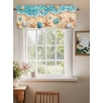 thumbnail image 2 of Valances for Windows Teal Beach Rod Pocket Cafe Window Treatments Valance Curtains for Kitchen Bathroom Laundry Basement Windows 60"x18", 2 of 9