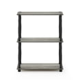 thumbnail image 3 of Furinno Durable 23.6"W x 11.6"D x 29.5"H 3-Shelf Freestanding Shelving Unit, French Oak Gray and Black, 3 of 5