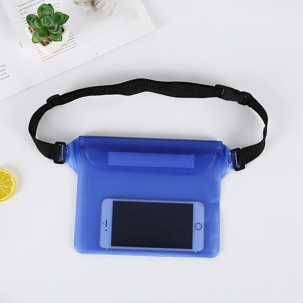 2PCS Waterproof Phone Bag with Adjustable Waist Strap, Waterproof Pouch Dry  Bag for Beach Swimming Snorkeling Boating Fishing Kayaking （Blue）