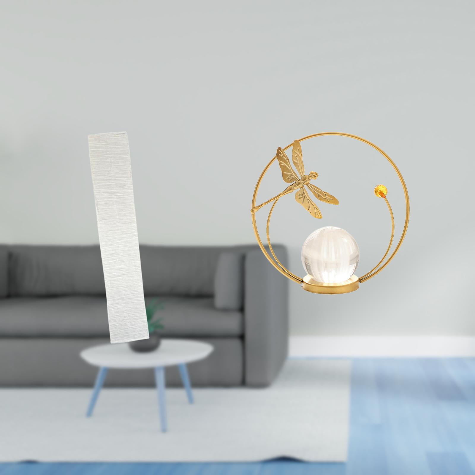 CarpNettore Crystal Floor Lamp Shade Sculpture Metal Figurine Desk Ornament for Living Room Bedroom Hallway Fireplace Office Decor