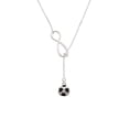 thumbnail image 2 of Delight Jewelry Silvertone Soccer ball Silver tone Elegant Infinity Lariat Necklace, 2 of 4