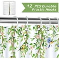 thumbnail image 3 of Green Leaves Birds Shower Curtain Spring Hanging Vine Decorative Bath Curtain 72 x 72 Inch Polyester Fabric Waterproof Bathroom Curtain with 12 Hooks, 3 of 6