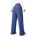 thumbnail image 4 of iHPH7 Loose Pants for Women Gaucho Pants for Women Lounge Pants Women Palazzo Pants for Women Casual Pants for Women Knit Pants Wide Leg Pants Woman Blue S, 4 of 4