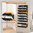thumbnail image 2 of VOZOGO Over the Door Shoe Organizer, 8-Tier Clear Pockets Hanging Shoe Storage for Room, Fits Sneakers Boots Heels, Black, 2 of 5