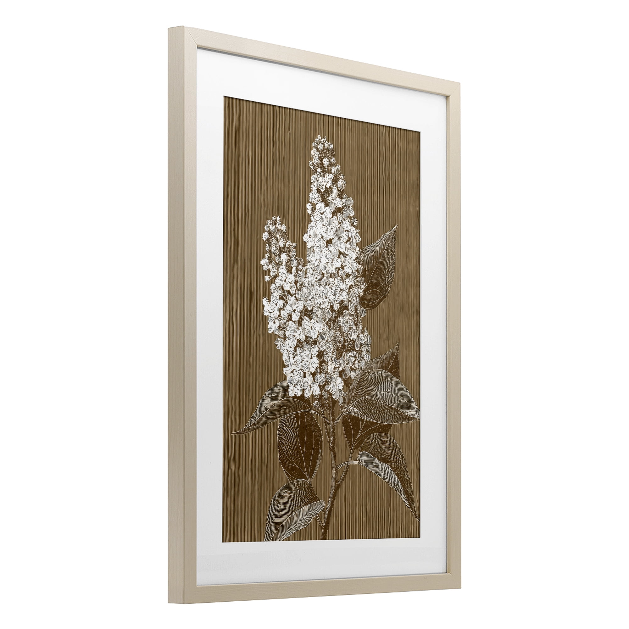 Stupell Industries Vintage Striped Lilac Study Birch Framed Print Under Glass, design by Petal Prints Design