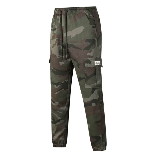 Zszcpp Men Work Pants Youth Ankle-Length Camouflage Long Loose Cargo Drawstring Lounge Trousers Casual Trouser