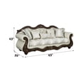 thumbnail image 3 of ACME Pierce Fabric Upholstered Tufted Sofa with 5 Pillows in Beige & Cherry, 3 of 6