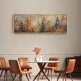 thumbnail image 4 of Large Framed Canvas Print Warm Golden Foliage with Foggy Pine Trees Wall Art Decorative Ready to Hang Painting for Living room Bedroom - 60"x20" Natural Frame, 4 of 7