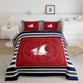 thumbnail image 2 of Feelyou Red Sailboat Rudder Queen Comforter Set, Ocean Nautical Bedding Sets, Fashion Stripes Abstract Bedding Comforter Set, Ultra Soft Bedroom Decor, 3 Pieces, 2 of 8