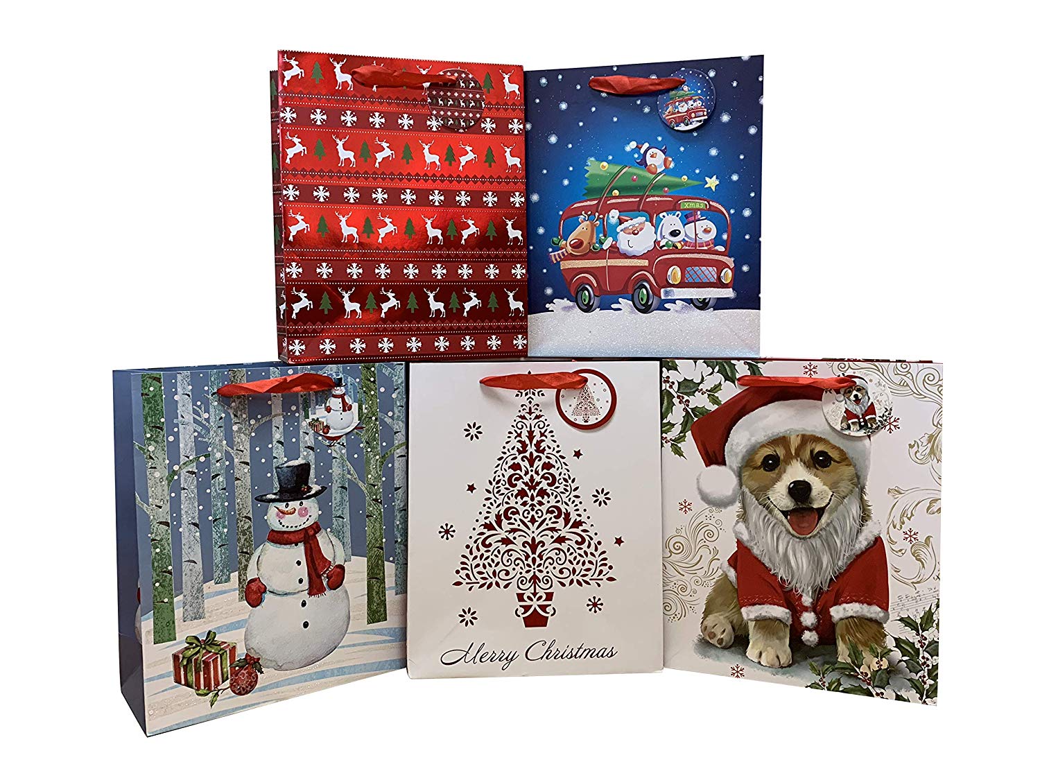 GiftWrap Etc. 15-Piece Christmas Gift Bags, Assorted Sizes photo 6