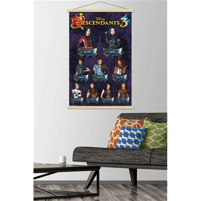 Disney Descendants 3 Grid Wall Poster with Magnetic Frame 22.375 x 34 Walmart