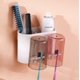 thumbnail image 1 of Portacepillos de dientes, portavasos multifuncional para cepillos de dientes montado en la pared, con dos vasos de mano, adecuado para diferentes tipos de familias, 1 of 5