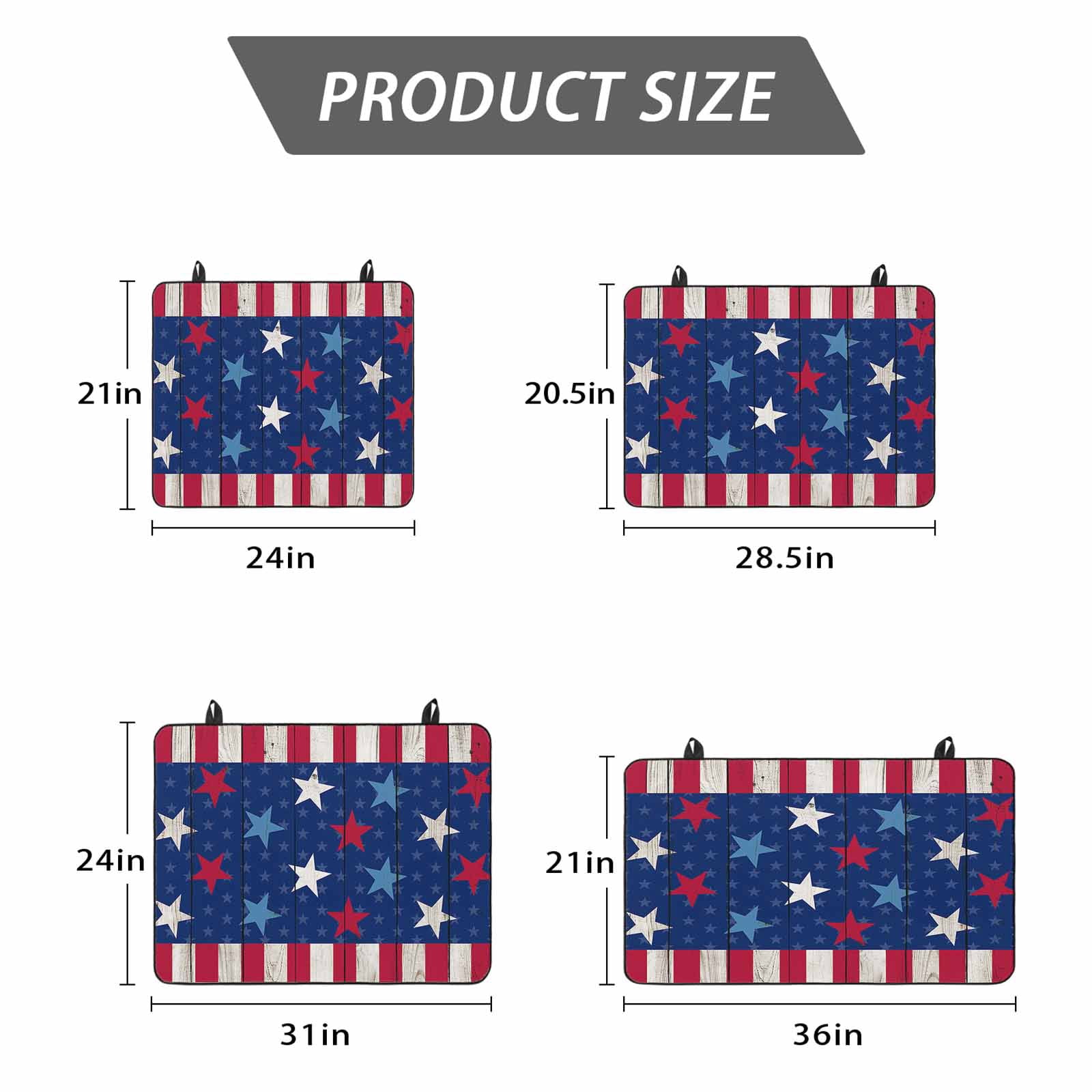 4th of July Stove Top Cover for Electric Stove, Heat-proof & Non Slip Glass Top Stove Cover Protector, Star Red Stripes Wood Independence Day Kitchen Flat Cooktop Rubber Mat 24x21 Inches