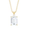 thumbnail image 2 of Rosec Jewels Emerald Cut Moissanite Solitaire Pendant for Women (6X8 mm, D-VS1 Grade), 10K Yellow Gold, 2 of 6