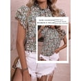 thumbnail image 6 of STARVNC Women Floral Print Mock Neck Tiered Ruffle Sleeve Blouse, 6 of 7